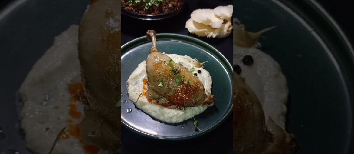 A perfect French confit chicken, crème chou-fleur. #food #frenchcuisine #shorts #easyrecipe #cooking