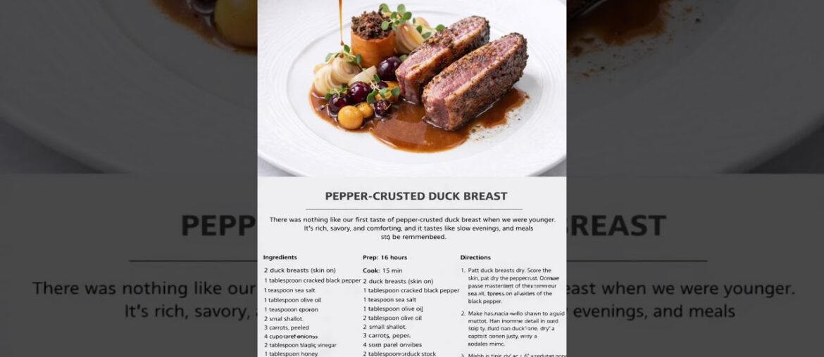 🧑‍🍳🔥HESTORY OF PAPPE-CRUSTED DUCK BREST🔥 #culinarytips #chef #food #foryou