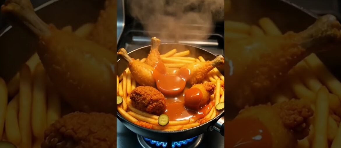 🔥 Crispy Chicken Drumsticks & French Fries Cooking | Amazing Street Food Style Recipe 🍗🍟 #shorts