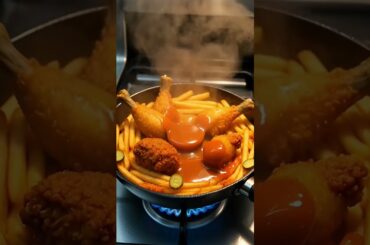 🔥 Crispy Chicken Drumsticks & French Fries Cooking | Amazing Street Food Style Recipe 🍗🍟 #shorts