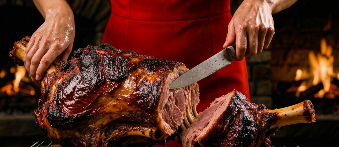 Cooking Lamb – French Fire Feast – Earth Oven, Clay & Orange