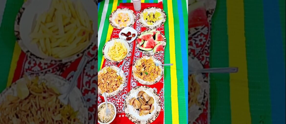#ramadan#special#iftar#day 25#cooking#food#recipe#french fries#noodles#fruits