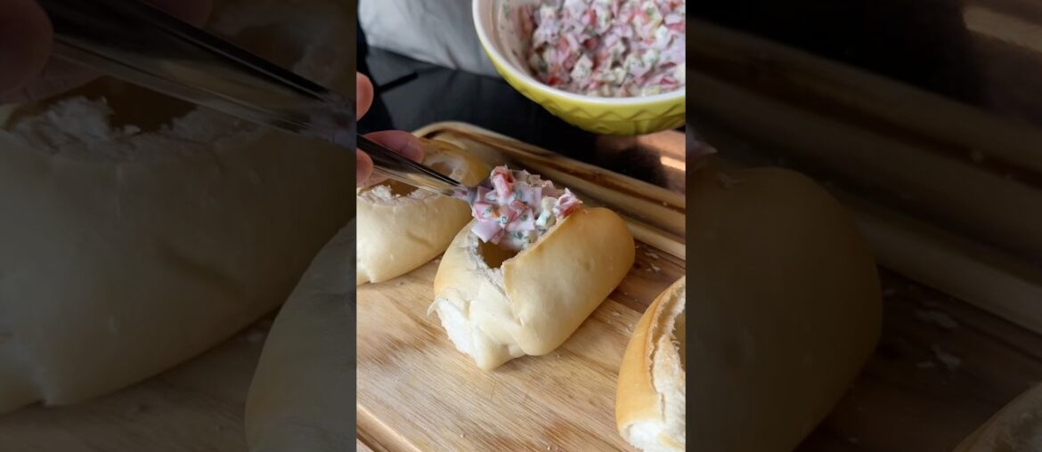 Lanche de pão francês recheado, feito na airfryer! #receitas #lanche #airfryer