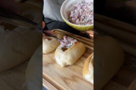 Lanche de pão francês recheado, feito na airfryer! #receitas #lanche #airfryer