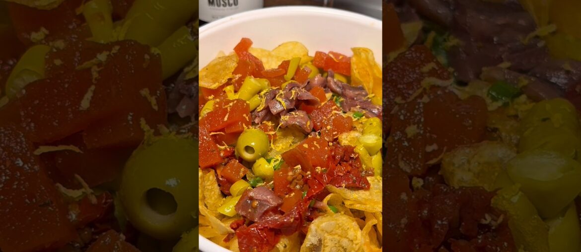 Patatas fritas con “Gilda”✨🫒🍷 este aperitivo lo tienes que probar😌 #receta #sencilla #papousfood