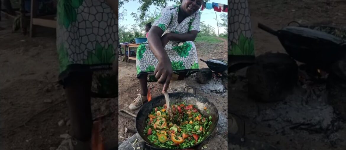 African village cooking and lifestyle, cooking yummiest french beans for dinner