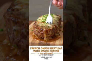 🧅🧀 French Onion Meatloaf with Melted Swiss Cheese #cheese  #meatloaf