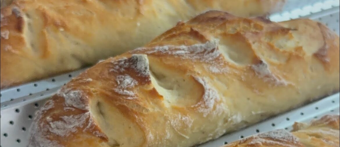 The Easiest French Baguette Recipe (Crispy Outside, Soft Inside!) #bread #baking #frenchbaguette