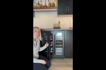 Tylza 24 Inch Wine and Beverage Refrigerator, Dual Zone Wine Beverage Cooler 24" with French Door, U