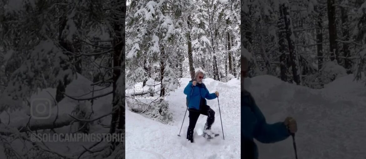 Deep snow in the Alps in Chamonix France. Snowshoeing alone in the mountains. #alpinesnow #snow
