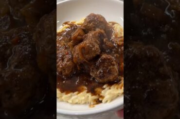 French Onion Meatballs & alfredo orzo! #recipe #food