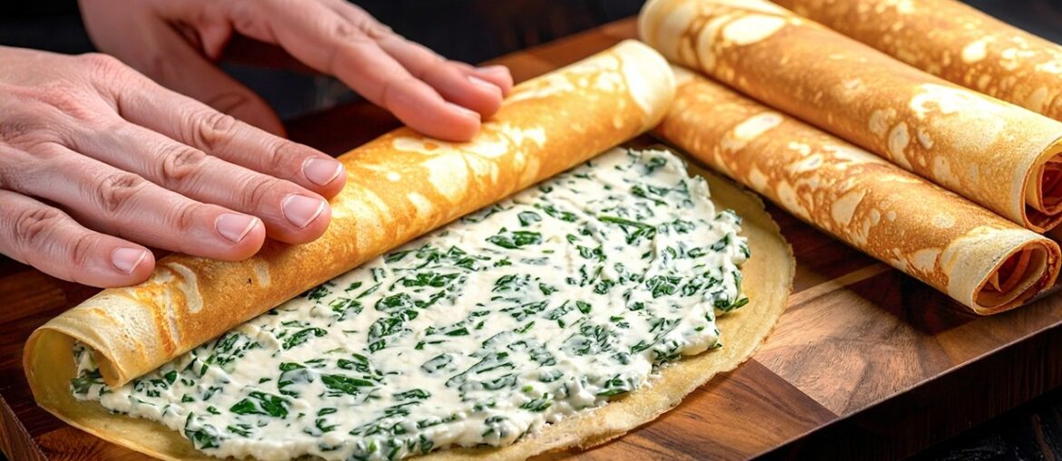 Erstaunliche Crêpes mit Füllung in 10 Minuten! Das Rezept für leckerste französische Pfannkuchen!