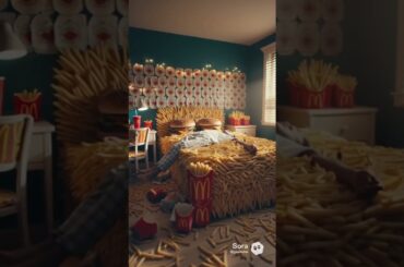 This Bed is 100% French Fries 🍟 #foodchallenge