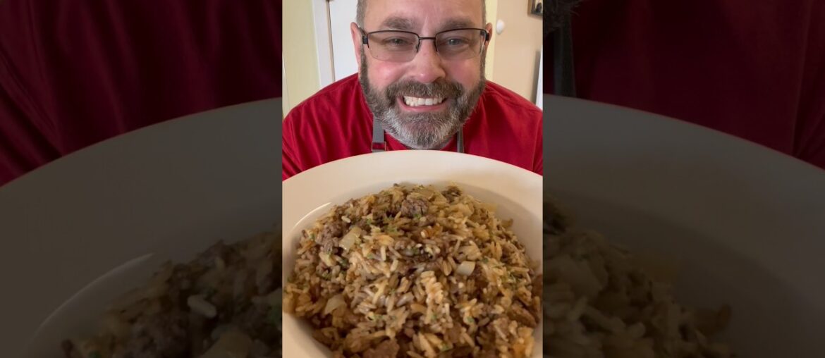 French Onion Beef & Rice #dinner #cooking #homemadefood #rice #hamburger