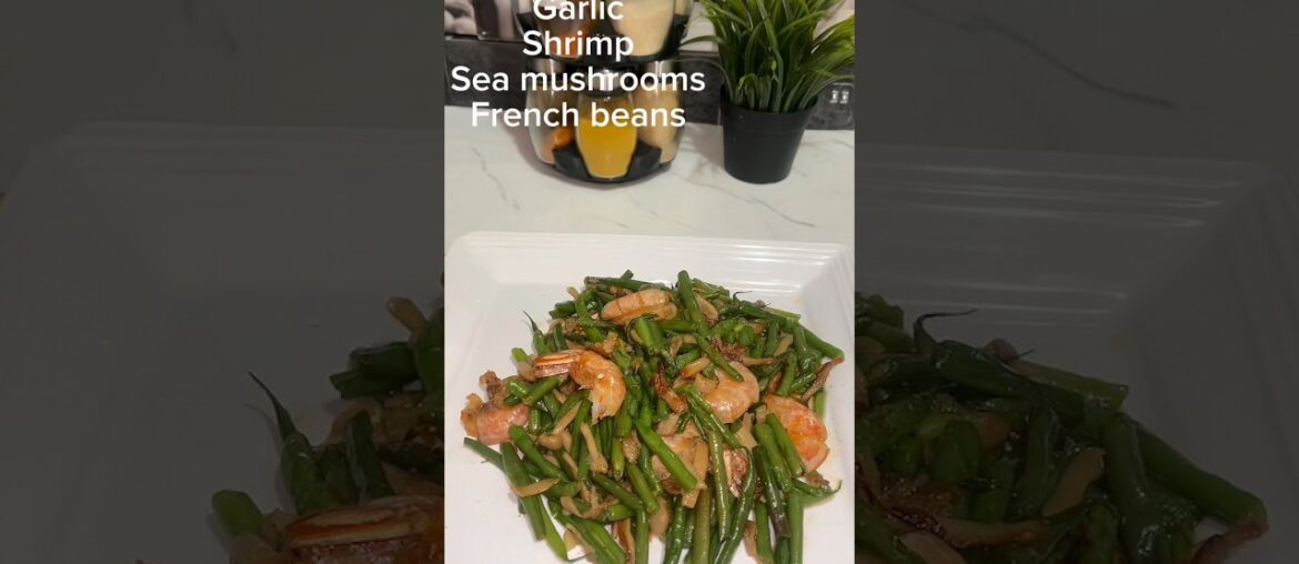 How to make French beans with sea food mushroom and garlic #easy #viral #blowup #simplerecipe #food