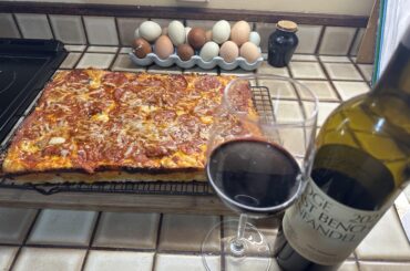 Detroit-style Pizza & Ridge Zin