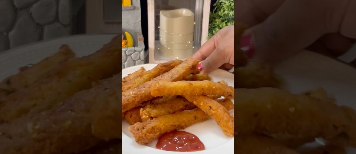 Leftover Rice Fries Recipe Crispy & Easy Evening Snack Don’t Waste Rice Again! 🔥 #shorts