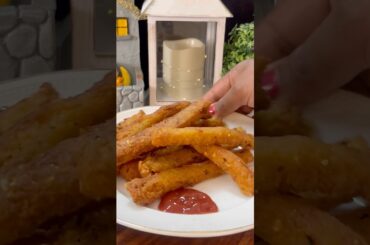 Leftover Rice Fries Recipe Crispy & Easy Evening Snack Don’t Waste Rice Again! 🔥 #shorts