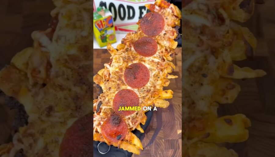 French Fry Pepperoni Pizza !! #recipe #foodie #shortvideo