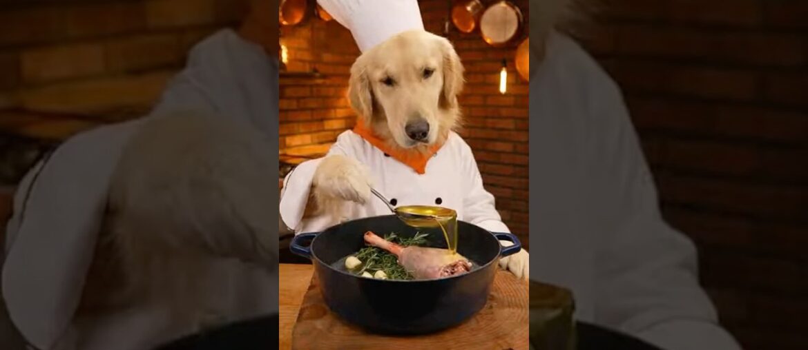 Michelin Lamb Shank Confit by Chef Doggo! 🇫🇷🍖 | Fall-off-the-bone tender ASMR