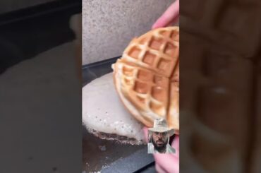 French Waffle Cake #food #reaction #foodreaction #reactions