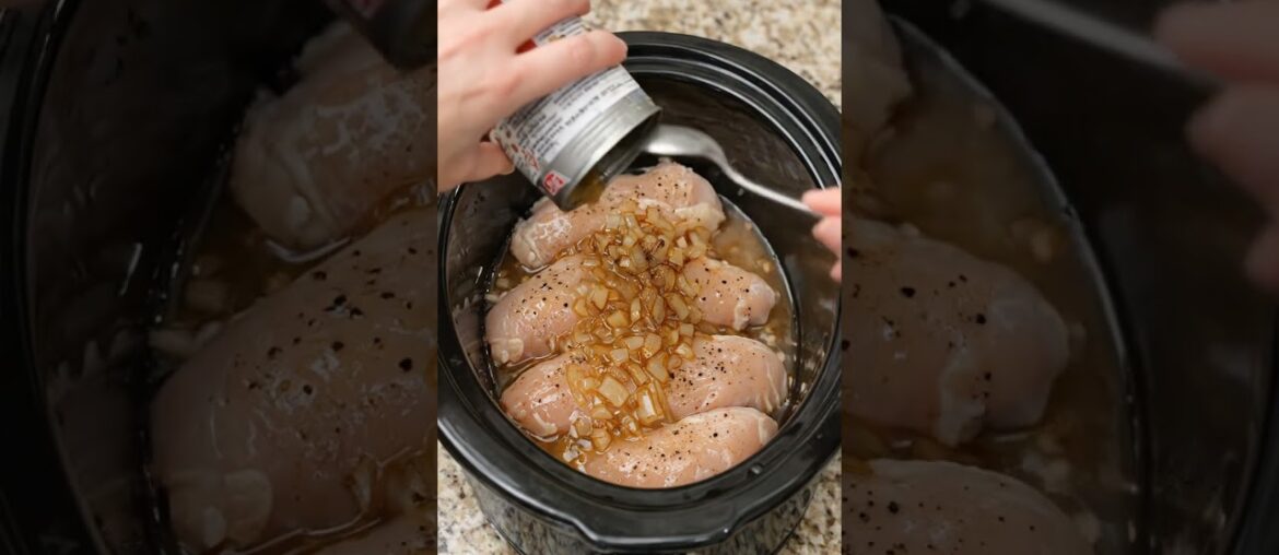 🍗🧅 Slow Cooker French Onion Chicken (3-Ingredient Comfort Dinner) #chickenrecipes #easyrecipes