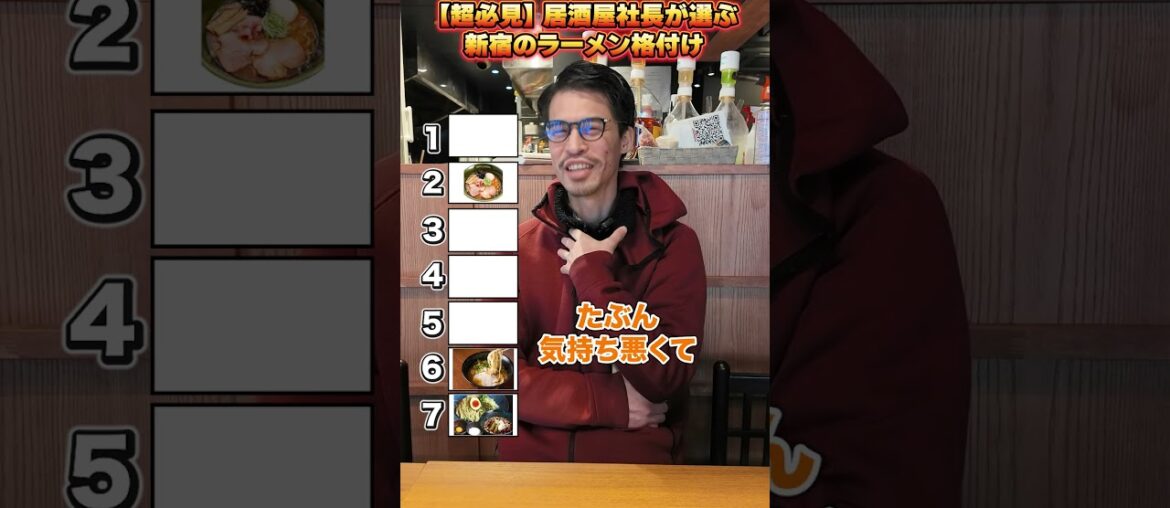 居酒屋社長が選ぶ新宿のラーメン格付け #社長 #経営者 #らーめん #ラーメン #グルメ