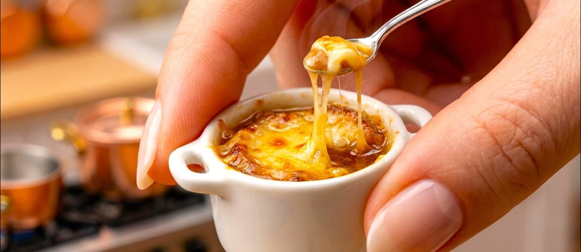 World's Smallest French Onion Soup 🧅 Giant Hands Miniature Cooking ASMR