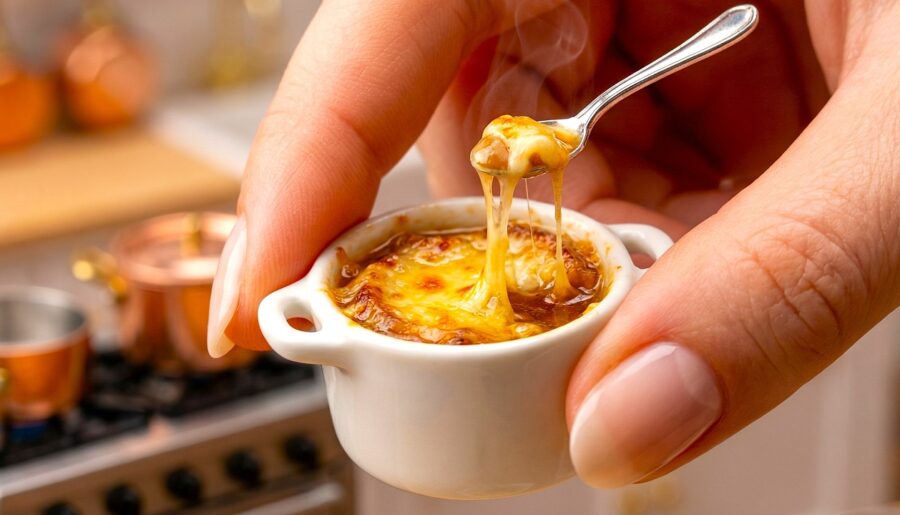 World’s Smallest French Onion Soup 🧅 Giant Hands Miniature Cooking ASMR