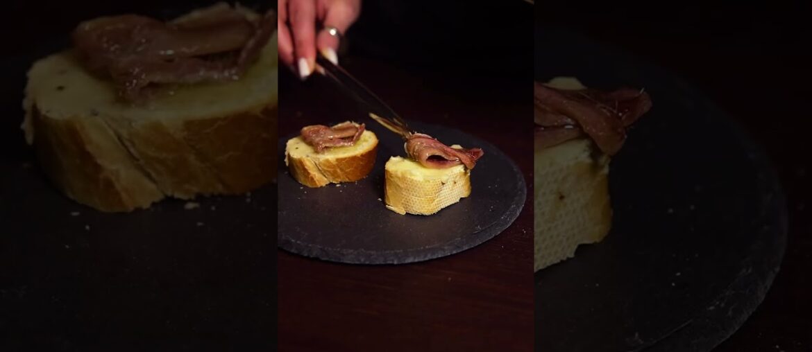 ASMR 🤤 Crostini Gourmet: Burro e Acciughe al Tartufo! 🥖 #shorts  #tartufo #coffee #cucinafacile