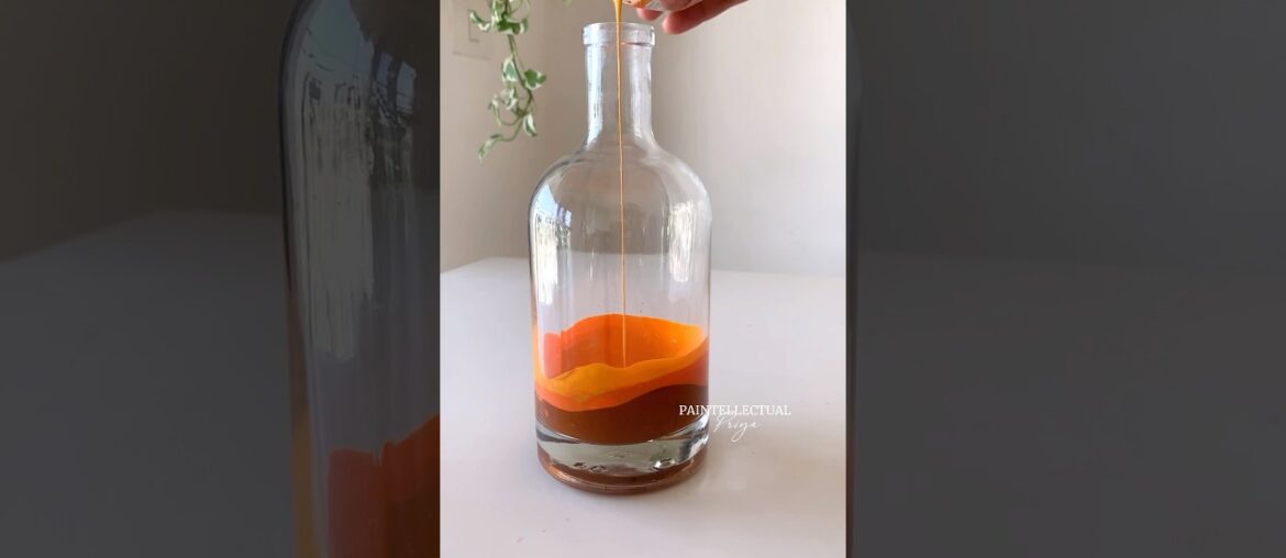 Painting Landscape on Bottle 😱 🍾 #shorts