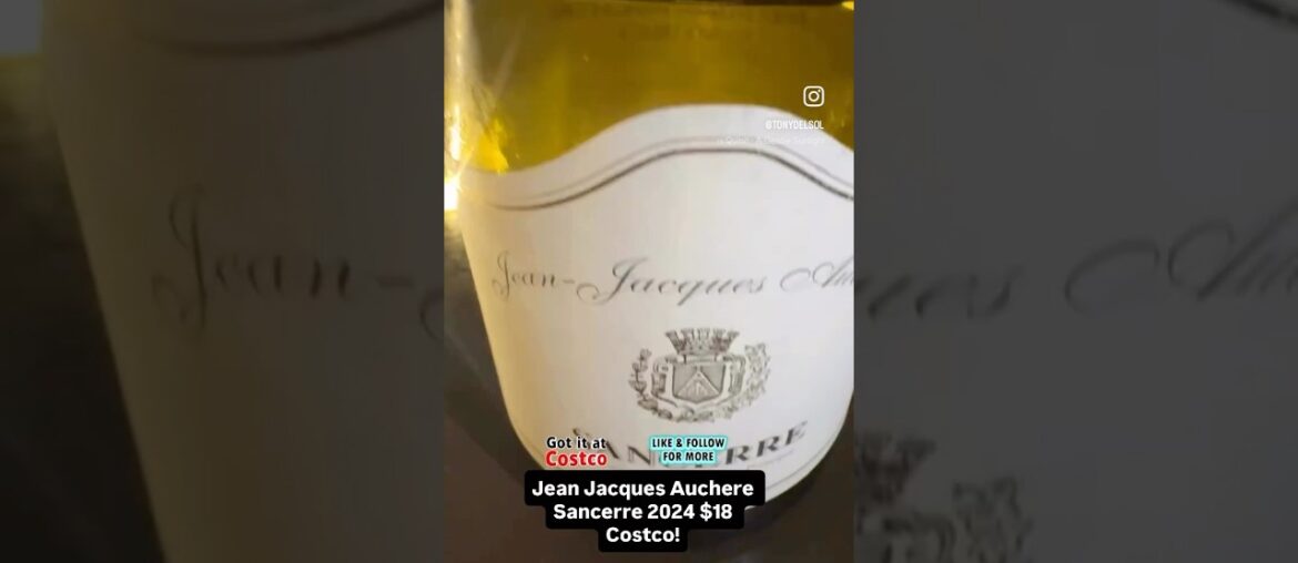 Jean Jacques Auchere Sancerre 2024 $18 Costco! #wine #review #costco #france #winelover #wow #yes