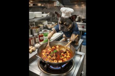 The secret ingredient is... PAWS? 🐾 Professional Frenchie Chef at work!
