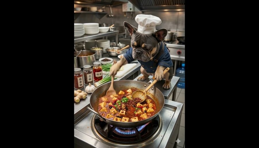 The secret ingredient is… PAWS? 🐾 Professional Frenchie Chef at work!
