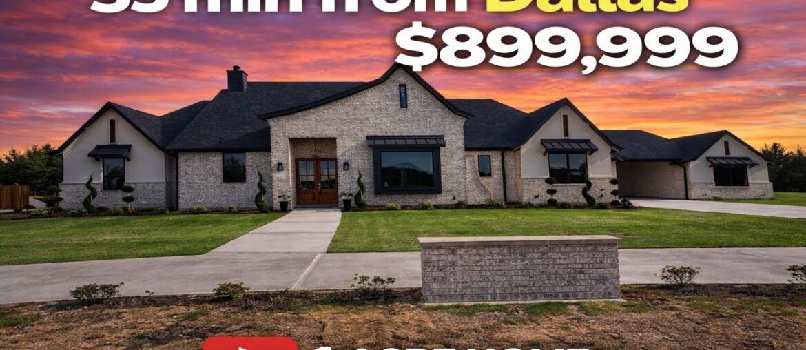 $899,999 LUXURY HOME WITH GUEST HOUSE ON 1 ACRE | 35 MIN FROM DALLAS | NO HOA!