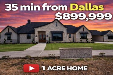 $899,999 LUXURY HOME WITH GUEST HOUSE ON 1 ACRE | 35 MIN FROM DALLAS | NO HOA!