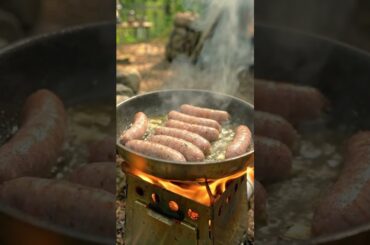 Solo Camp, Gourmet Vibes: The Best Forest Hot Dog 🌭✨