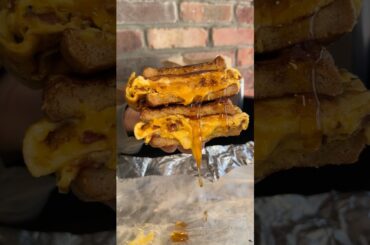 The FRENCHINATOR FRENCH TOAST BACON EGG & CHEESE from Butchers Burger in Brooklyn NYC! #DEVOURPOWER