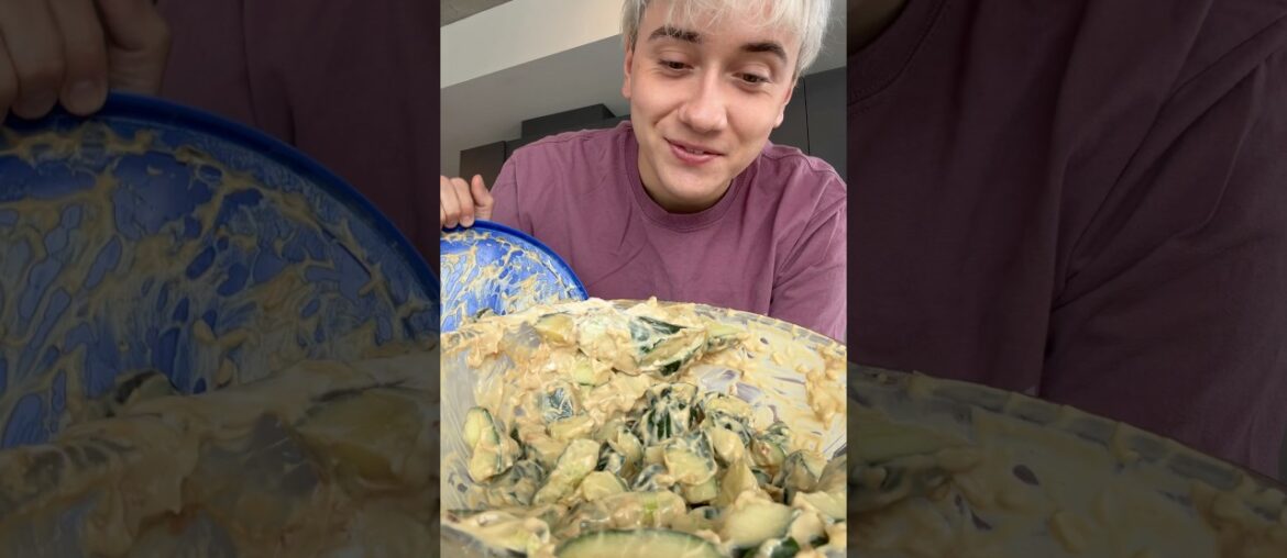 CREAMY French onion soup cucumber salad 🥒🥒🥒🧅🧅