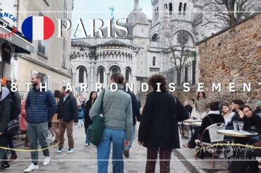 Paris 18th District Montmartre Spring Walking Tour 4K 🇫🇷 Saint-Pierre Church ➜ Sacré-Cœur