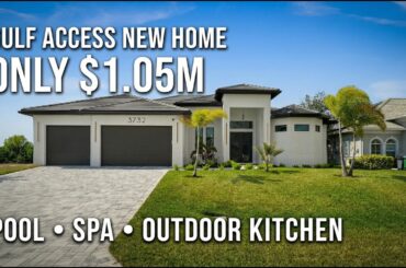Cape Coral Florida Gulf Access New Build UNDER $1.1M – Western Sunsets + Outdoor Kitchen