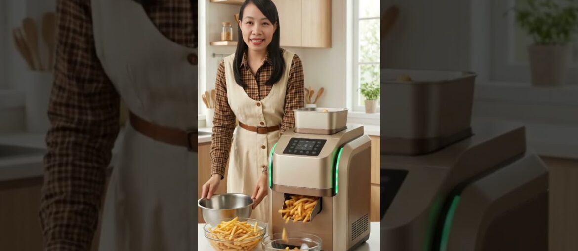Making French fries with this high-tech machine is super easy. #FrenchFriesMachine #KitchenGadgets
