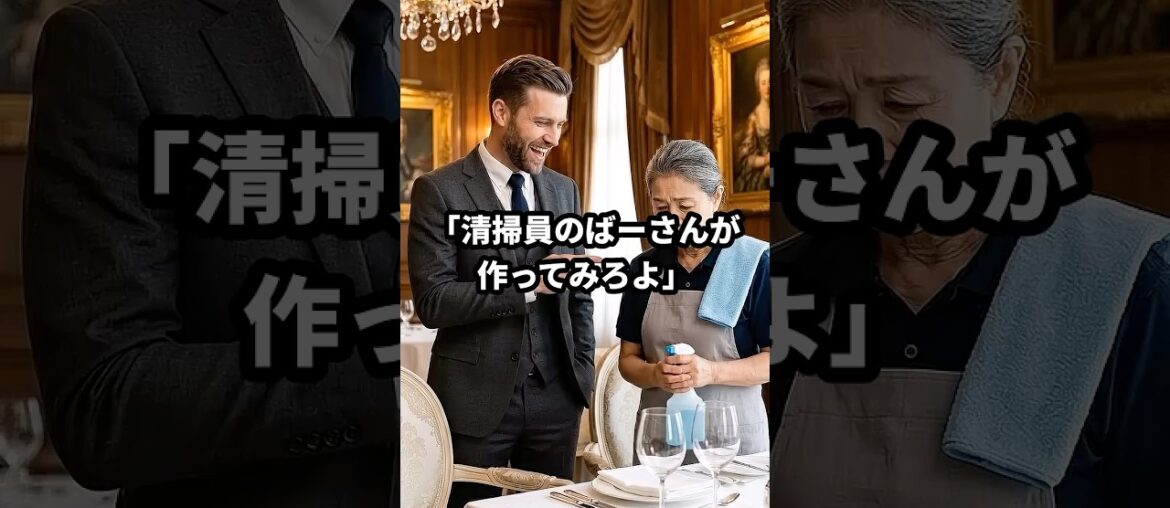 「ばーさんが作ってみろよ」と高級フレンチで清掃員の老婆を嘲笑する若手オーナー。 だが、この老婆の正体が判明した瞬間、全スタッフの顔が蒼白になる。