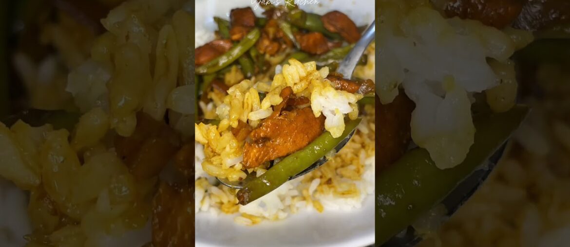 Easy chicken and french beans recipe #adoborecipe #shorts