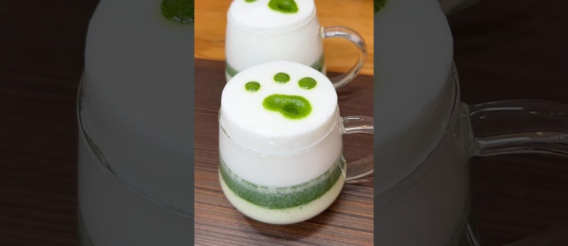 【Fluffy Macha Latte🐾】#japanesefood  #もぐてれグルメ
