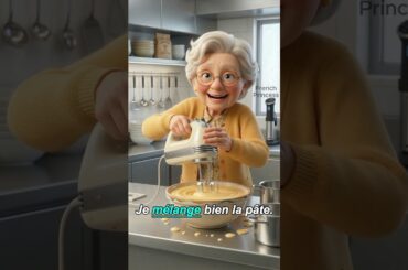 La recette du gâteau 🥧#Français #Recette #Gâteau #Cuisine #ApprendreLeFrançais #Animation3D