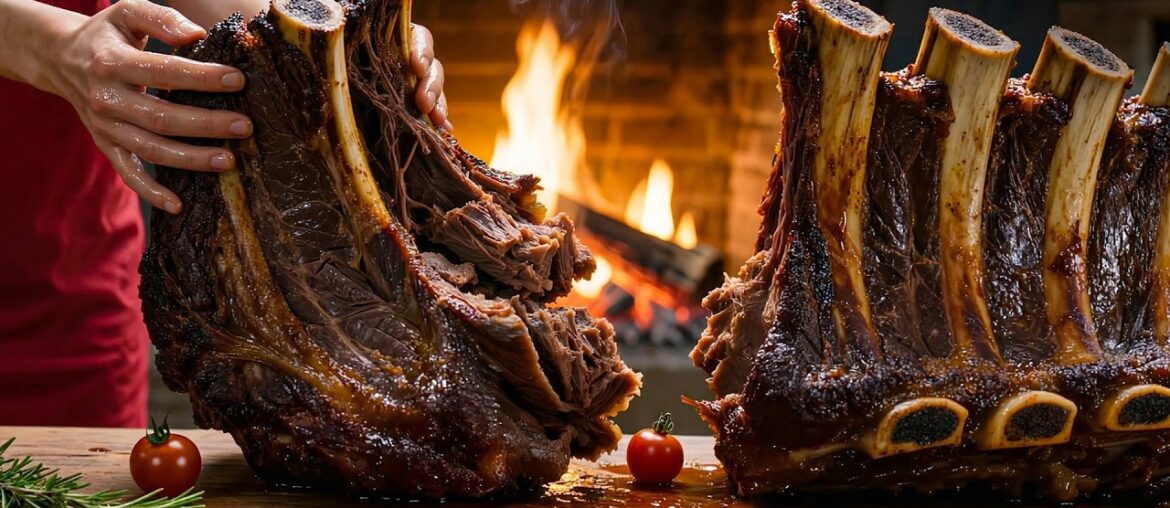 Cooking a Beef Rib Rack in a Deep Earth Oven — Old French Way