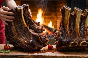 Cooking a Beef Rib Rack in a Deep Earth Oven — Old French Way