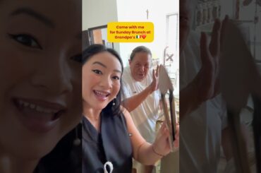 Sunday Brunch with my French Grandpa = Steak, Pommes Dauphine & Wine 😍❤️ #sundaybrunch #familytime