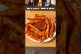 Spicy garlic french fries #shorts #snacks #recipe #frenchfries #potato #trending #viral #shortsfeed